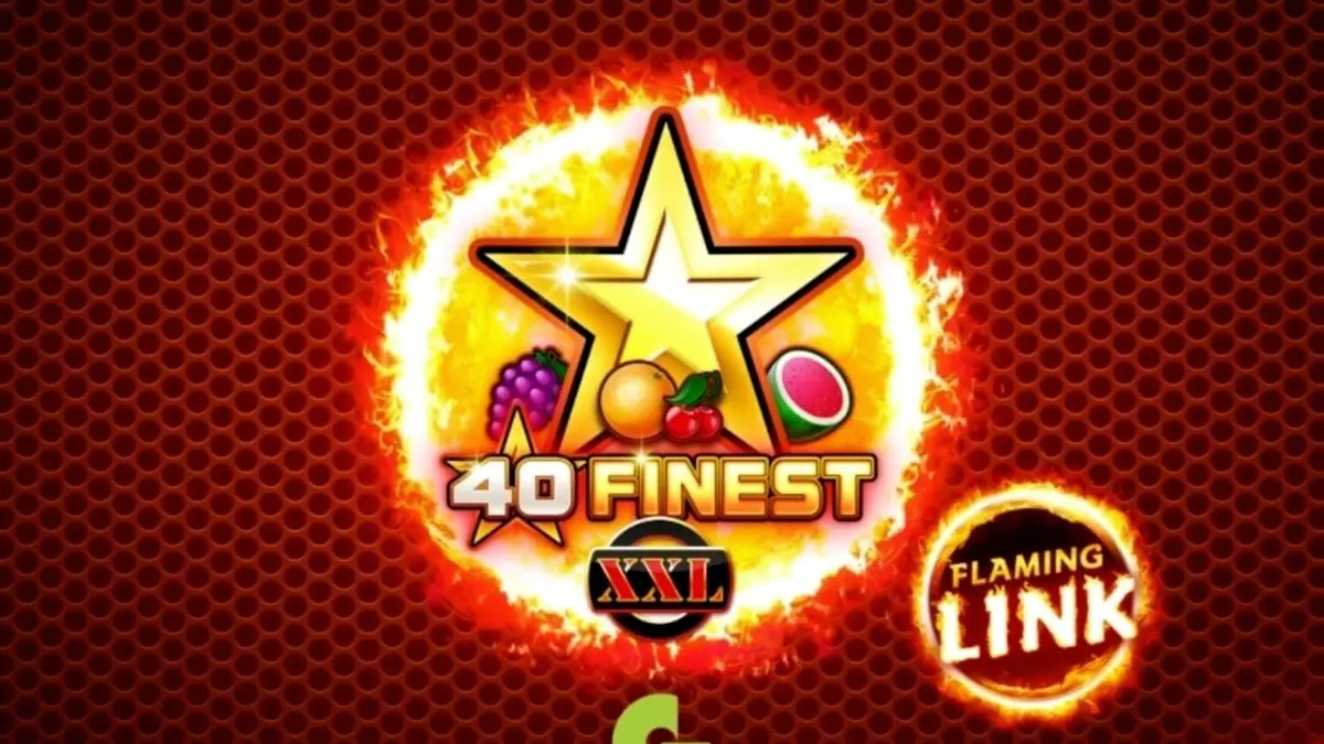 40 Finest XXL Flaming Link স্লট গেমের নিয়ন এবং ফায়ার থিমযুক্ত উজ্জ্বল ইন্টারফেস